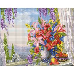 ВанГогВоМне / VanGogVoMne / Diamond mosaic "Lilies on the window" 40x50 cm