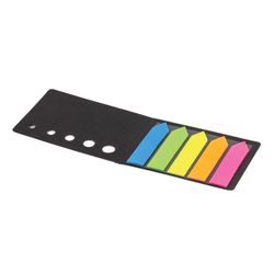 Bookmark adhesive STAFF, NEON plastic ARROWS, 50х12 mm, 5 colors x 20 sheets in a cardboard book