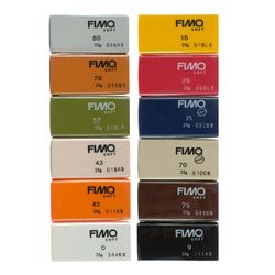 FIMO / "Natural colors" baked polymer clay, 12 colors