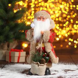 Зимнее волшебство / Doll "Santa Claus, in a red plaid coat with gifts"