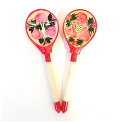 Хохлома Оптом / Wooden dining spoon "Matryoshka" 10 pieces