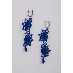 Lace earrings, Juliet blue