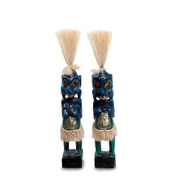 Decor and Gift / Статуэтка деревянная "Асмат синий, бирюзовый" 20 см