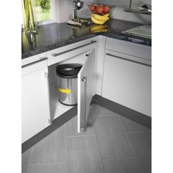 Waste bin Hailo Compact-Box M, 15l., Stainless steel, chrome