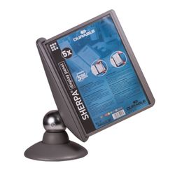 DURABLE / Sistema de demonstração "SHERPA motion" mesa para 10 painéis, com 10 painéis cinza, rotativos
