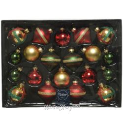 Kaemingk / Bir dizi cam top Noel Şekeri: Noel, 20 adet, 4-6 cm