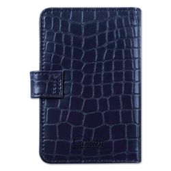 GALANT / Business card holder / single-row card holder "Contract", for 24 cards, crocodile skin imitation, fastener, blue
