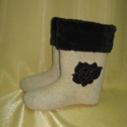 Валенки / Boots with applique and fur