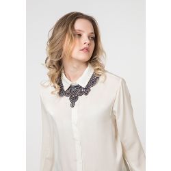 Lace necklace "Royal allowance" blue with gold
