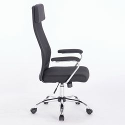 Office chair BRABIX "Flight EX-540", chrome, fabric, mesh, black