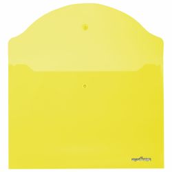 带 UNLAND 按钮的信封文件夹，A4，最多 100 页，透明，黄色，0.18 毫米