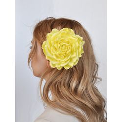 Milotto / Hairpin-brooch "Rose" yellow