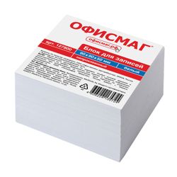 ОФИСМАГ / Block for records, not glued, cube 9x9x5 cm, white, whiteness 95-98%