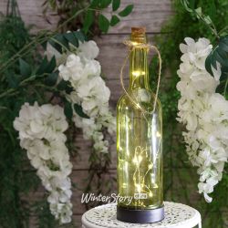 Kaemingk / Garden light - Solar Firefly bottle with solar battery 31 cm, 10 warm white LED lights, olive IP44