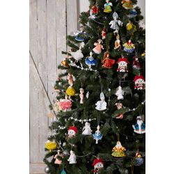 Потешный промысел / Christmas tree toy from porcelain "Ballerina in a pink dress"