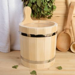Добропаровъ / Шайка из липы круглая, 5л, пластиковая вставка