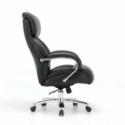 BRABIX PREMIUM "Pride HD-100" armchair, 250 kg, natural leather, black