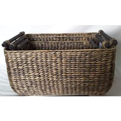 Wicker basket with handles, 3 pcs