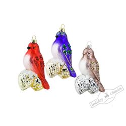 Holiday Classics / Set of Christmas decorations "Bird on cones", 6 pcs