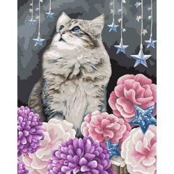 Опт-картина / Paint by number 40x50 Cat-dreamer
