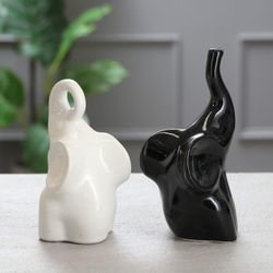 Керамика ручной работы / Set of figurines "Elephants Yin-Yang No. 1"