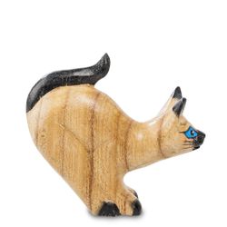 Decor and Gift / Wooden figurine "Kitten. First hunt" 11 cm