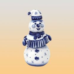 Damask "Snowman with accordion" Gzhel 0.5 l