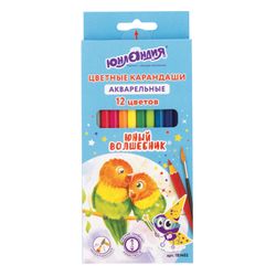 Lápices acuarelables UNLANDIA "YOUNG WIZARD", 12 colores, hexagonal, con punta