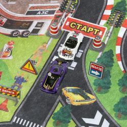 Технопарк / Technopark / Play mat with 2 metal cars