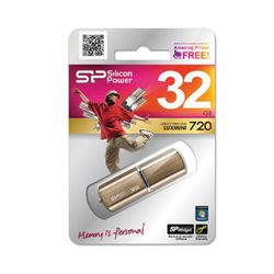 SILICON POWER / Flash disk 32 GB, LuxMini 720, USB 2.0, metal case, bronze