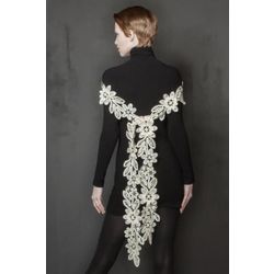 Снежинка / Snowflake / Scarf-boa with large flowers