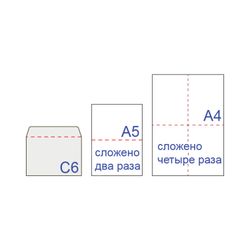 Envelopes C6 (114x162 mm), glue, dextrin, white, SET of 1000 PCs., triangular valve