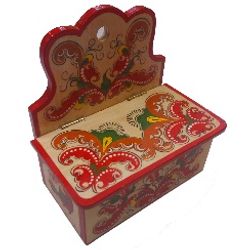 Беломорские узоры / Box wooden "Severodvinsk painting" 17 cm