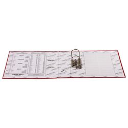 Folder-Registrar with FISMA arch mechanism, coated PVC, 75 mm, red
