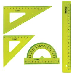 Set the drawing medium STAMM "Crystal Neon" (ruler 20 cm, 2 triangles, protractor), neon