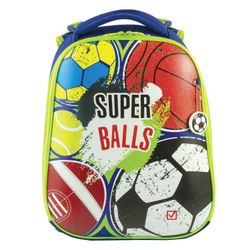 BRAUBERG PREMIUM pack, 2 compartments, with keyring, boys, "Super-balls", 38х29х18 cm