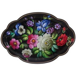 Жостово / Articulated Zhostovo tray 32x22 cm