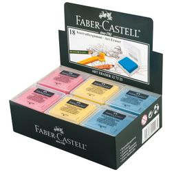 FABER-CASTELL 橡皮擦，40x35x10 毫米，各种颜色，矩形，天然橡胶