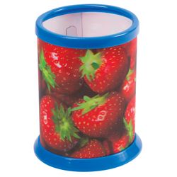 Supporto in vetro per cancelleria BRAUBERG, effetto 3D, "Fragole", D 87x106 mm