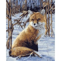 ВанГогВоМне / Malen nach Zahlen "Fuchs im Schnee" 40x50 cm