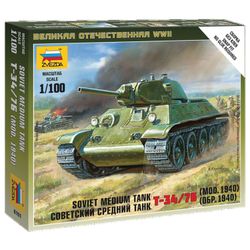 Model for assembling TANK "Middle Soviet T-34/76 sample 1940", scale 1:100, STAR