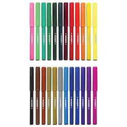 INLANDIA markers 24 colors, "DRAWING LESSONS", ventilated cap, PVC