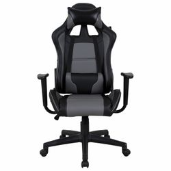 Bilgisayar koltuğu BRABIX "GT Racer GM-100", iki yastık, eko-deri, siyah / gri