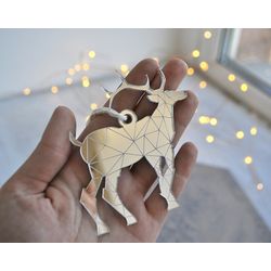 Ленивые Бобры / Lazy Beavers / Mirror Christmas tree toy "Deer"