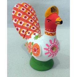 Дымковская глиняная игрушка / Figurine "Magpie with red inserts"