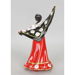 Vernissage of History / Kleine Figur einer Kosakenfrau mit Schal (handbemalt)