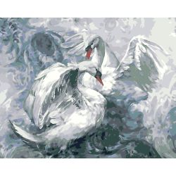 Опт-картина / Pintura por número CAKADU 40x50 Cisnes