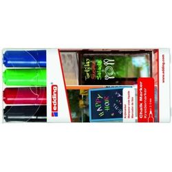 EDDING / Edding / Chalk 马克笔套装,圆形笔尖,可水洗,2-3 毫米,4 种颜色 4 种颜色