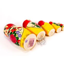 Семеновская роспись / Russian girl - traditional matryoshka, 5 dolls 16 cm