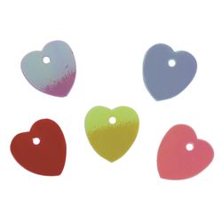 Sequins for creativity "Heart" bright, color assorted, 5 colors, 10 mm, 20 grams, TREASURE ISLAND